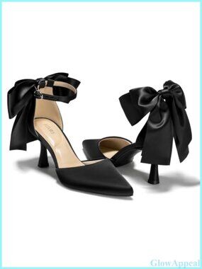 Women's Satin High Heel Pumps Closed Toe Dressy Wedding Shoes